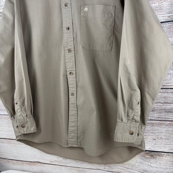 Pendleton Shirt Button Down Long Sleeve Solid Tan Beige Men's Large - Picture 4 of 13